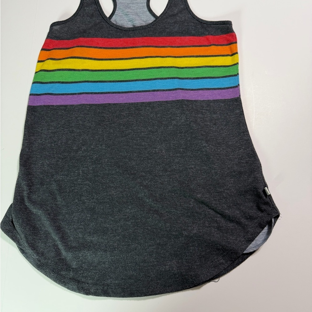 Tipsy Elves charcoal Gray Tank Top pride rainbow